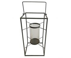 Homea 5BGD112GR Lanterne, Métal, Noir