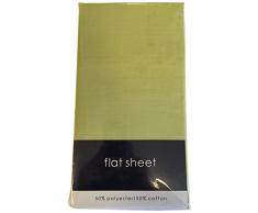 Rapport Facile dentretien Infroissable Drap Plat, Coton Polyester, Pistache, Unique