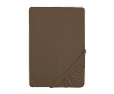 biberna 0077866 Drap Housse Jersey-Elastic (Hauteur Matelas Max.25 cm) (Coton / élasthanne) 180x200 cm -> 200x220 cm, Brun cendré