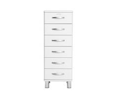 TENZO Malibu Designer Chiffonnier 6 tiroirs, Panneaux de Particules & MDF, Blanc, 41 x 41 x 111 cm