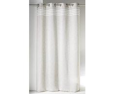 Homemaison 806491 Voilage avec Parement Motif Fantaisie Etamine/Polyester Naturel 1 x 140 cm