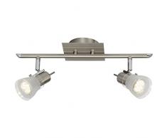 Brilliant AG G38813/13 Plafonnier LED à 2 lumières, Métal, Intégré, 3 W, Acier, 19 x 40 x 14.5 cm