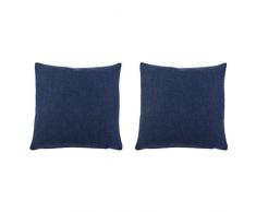 Gözze Lot de 2 Housse de Coussin, Dallas, Polyester, Bleu foncé, 40 x 40 cm