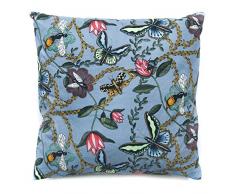 Nadja Wedin design Les Insectes et Papillons Bleu Taille S â Housse de Coussin Coton 48 x 48 cm