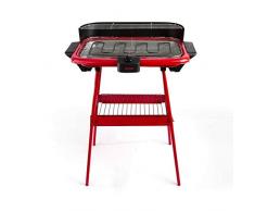LIVOO DOM297R Barbecue Ãlectrique sur Pieds, Rouge, Rouge/Noir