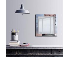 Bonamaison Décoration Murale Impression sur Miroir Encadré sur Toile, Dimensions: 50 x 50 Cm - Conçu et fabriqué en Turquie