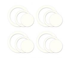 Wallpops Lot de 4 Stickers muraux en Forme de Cercles concentriques pour Chambre de bébé Blanc Ivoire