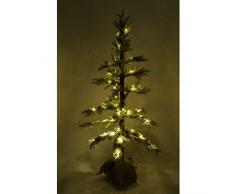 sHATCHI Centre de Table de cheminée LED pré-éclairé avec Pointes givrées et Pommes de pin floqué, Sapin de Noël avec Base en Toile de Jute pour décoration, Vert, 140 cm