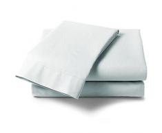 Heckett Lane Drap Plat 100% Satin de Coton mako Bleu Craie 270 x 290 cm