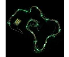 EUROCINSA Guirlande avec 12 Rubans avec 240 lumières LED Vertes statiques (sans Piles) 2 m 1 unité, cuivre, Taille Unique.