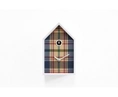 Progetti Horloge Coucou Blanc/Tartan Bleu, Taille Unique