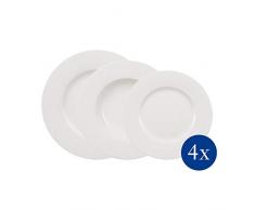 Villeroy & Boch - Wonderful World White, Ensemble de 12 assiettes, Porcelaine Fine