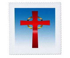 3dRose Blanc, 14 x 35,6 cm Lit carré