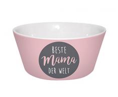 infinite by GEDA LABELS 12721Â Bol Allemand Beste Mama der Welt Bol en Porcelaine, Porcelaine, Rose/Gris, 13,5Â x 13,5Â x 6Â cm