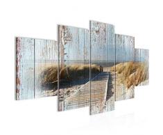 Tableau decoration murale Plage de la mer - XXL Impression sur Toile Salon Appartment 5 Parties - prêt à accrocher - 604053b