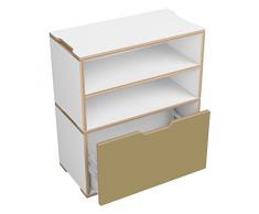 Petite bibliothèque Benji unité avec étagère et Mocha Soft Close 1 tiroir