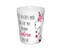 infinite by GEDA LABELS 15905Â Licorne Jouer de v Gobelets Mug Porcelaine Env. 300Â ML, Blanc/Rose, 8,5Â x 8,5Â x 10Â cm