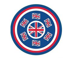 amscan Plateau de Service Plastique Union Jack Rond Grande-Bretagne - 33cm