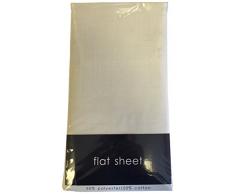 Rapport Facile dentretien Infroissable Drap Plat, Coton Polyester, crÃ¨me, King