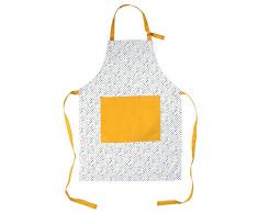 AMBITION Nordic Dot Tablier de Cuisine Blanc/Bleu/Gris/Jaune 60 x 80 cm