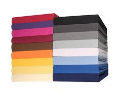 Celinatex Drap Housse en Jersey Coton | Plusieurs Couleurs Toutes Les Tailles | Drap Housse pour Matelas Standard Lucina, Coton, Noir, 140 x 200-160 x 200 cm