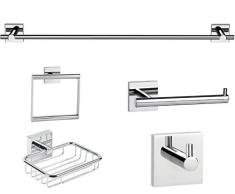 Croydex Accessoire de Salle de Bain Ensemble, Alliage de Zinc, Argent, Taille Unique