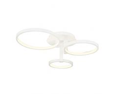 Homemania Orbis Plafonnier rond en métal Blanc 55 x 55 x 20 cm 1 LED 46 W 4830 lm 4200 K Lumière blanche naturelle