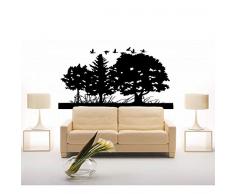 TATOUTEX Stickers Arbres et oies Sauvages - Bleu Clair, L 198cm x H 110cm