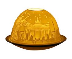 Him DL0044 Berlin - photophore en Porcelaine Blanc CassÃ©, 12x12x8 cm