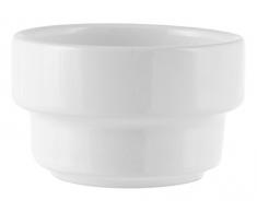 H&H 55085 Coupelle pour Fondue empilable, céramique, Blanc