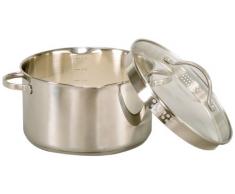 KRÃGER 101020 A Cocotte avec Bec 20 cm en Acier Inoxydable, Argent