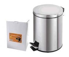 La briantina de pôles Giovanni Poubelle INOX, 12 LT, Multicolore, Taille Unique