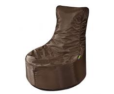 Pushbag Pouf, Polyester, Marron, 80 x 70 cm