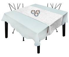 Soleil docre Bella Chemin de Table, Polyester, Blanc, 40x140 cm