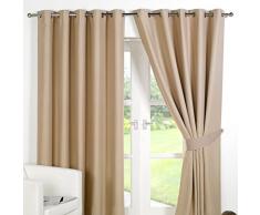 Dreamscene occultant de luxe Ã oeillets Rideaux, beige, 46Â x 183Â cm