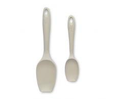 Zeal JSET1C CuillÃ¨re Ã Spatule en Silicone AntiadhÃ©sive CrÃ¨me Taille L & S