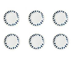 Villa dEste Home Tivoli 2193068 Masai Blue Plat à pois en porcelaine