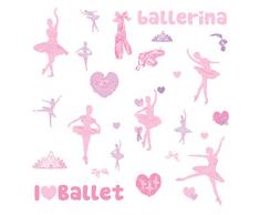 Jomoval RoomMates Sticker mural pour enfant Repositionnable I love Ballet