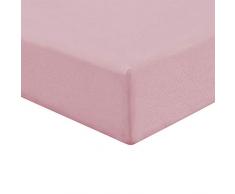 Highams Drap-Housse en Coton brossé pour lit Simple 100% Rose