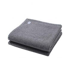 zoeppritz since 1828 Couverture Stitch Must - Couverture en Laine - Plaid Ã©lÃ©gant en Pure Laine Vierge avec Point Crochet - 130 x 190 cm - de, Laine Vierge, 505 Powder Blue, 150 x 200 cm