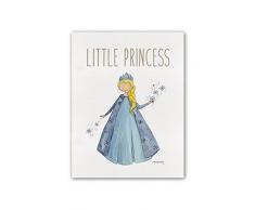 CUADRIMAN Tableau Little Princess Frozen Moderne 30x40x3 cm Bleu Pastel