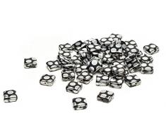 Beads Unlimited 8 mm plaqué en verre sous vide à Pois-Sachet de 50-Argenté