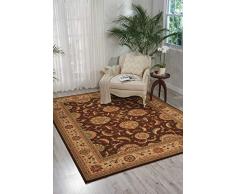 Nourison Living Treasures LI04 Tapis rectangulaire Marron, 100 % Laine, Marron, 107cm x 168cm