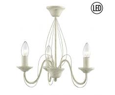 Britalia RAP1001LED Raphael Plafonnier vintage semi-encastré avec 3 ampoules LED E14 SES 6 W