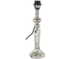 Better & Best Lampe chandelier miroir pied hexagonal, dimensions 9,5 x 9,5 x 36 cm, matériau : verre, argenté