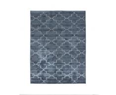 Thedecofactory 133379 Tapis Bleu 133X180 POLYPRO Heat Set Vintage Relief 180 x 133 x 1,5 cm