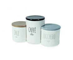 Villa dâEste Home Tivoli New Tris Lot de 3 bocaux Modernes, Multicolore, Dimensions : 12,3 x l. 30 x H. 16 cm.