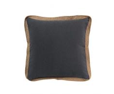 COUSSIN DEHOUSSABLE PASSEPOIL 40 x 40 CM POLYCOTON UNI+JUTE KELONIA ANTHRACITE