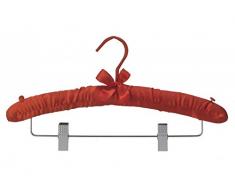 Le Cintre Français - Pack de 50 - CHARM 38 PINCES ROUGE Cintre Tissu Satin Pinces Gomme Satin Rouge 38x4x22 cm