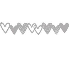 Rayher Pochoir à découper: Guirlande de Coeurs, Assorties, 10,6x1,9cm